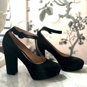 GIANVITO ROSSI BLACK SUEDE PLATFORM HEELS PUMPS SIZE 39.5 US SIZE 9.5